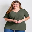 Short Sleeve Henley Tunic image number null
