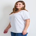 Smocked Squareneck Top image number null