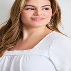 Smocked Squareneck Top image number null