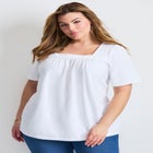 Smocked Squareneck Top image number null