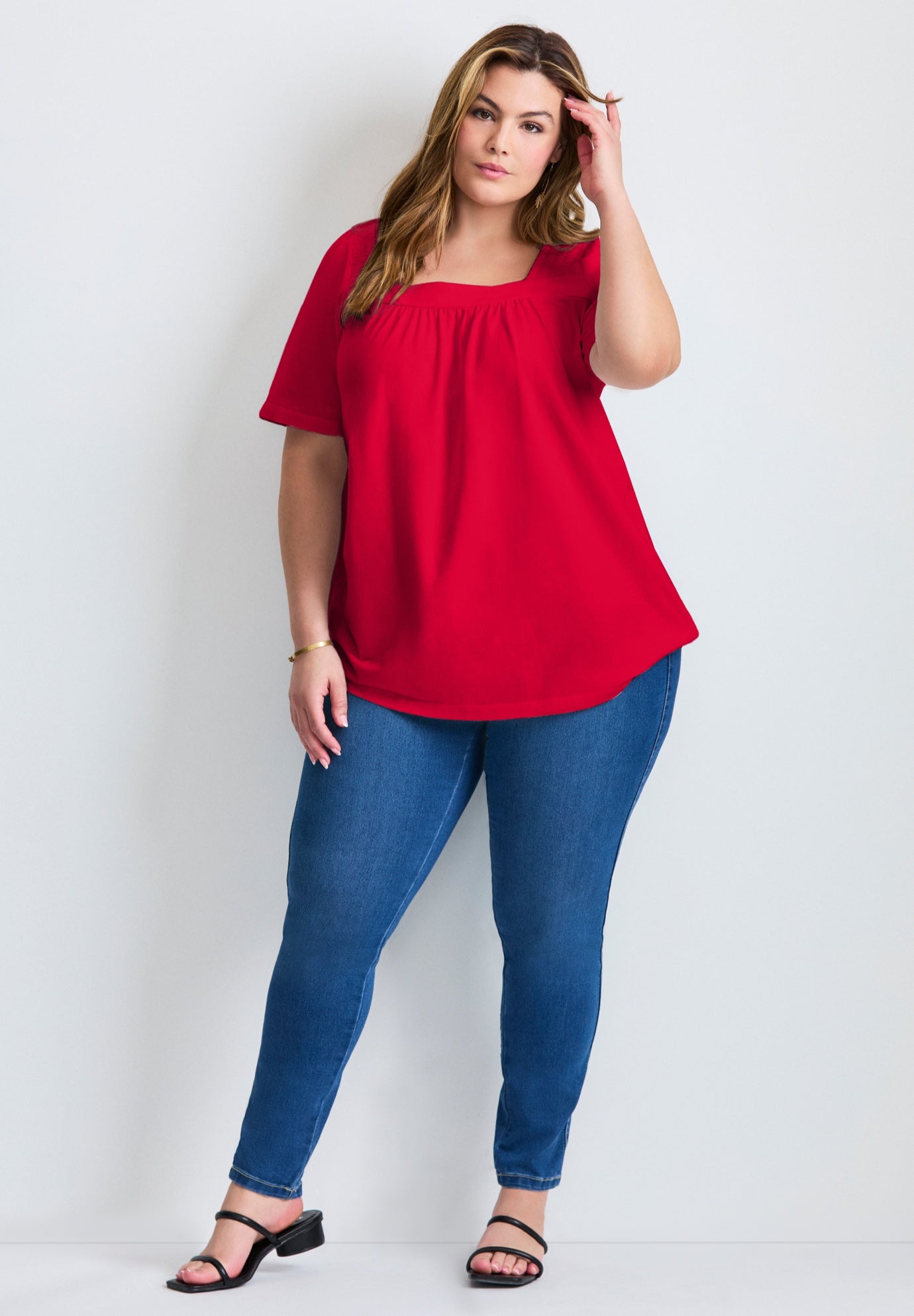 Smocked Squareneck Top image number 0