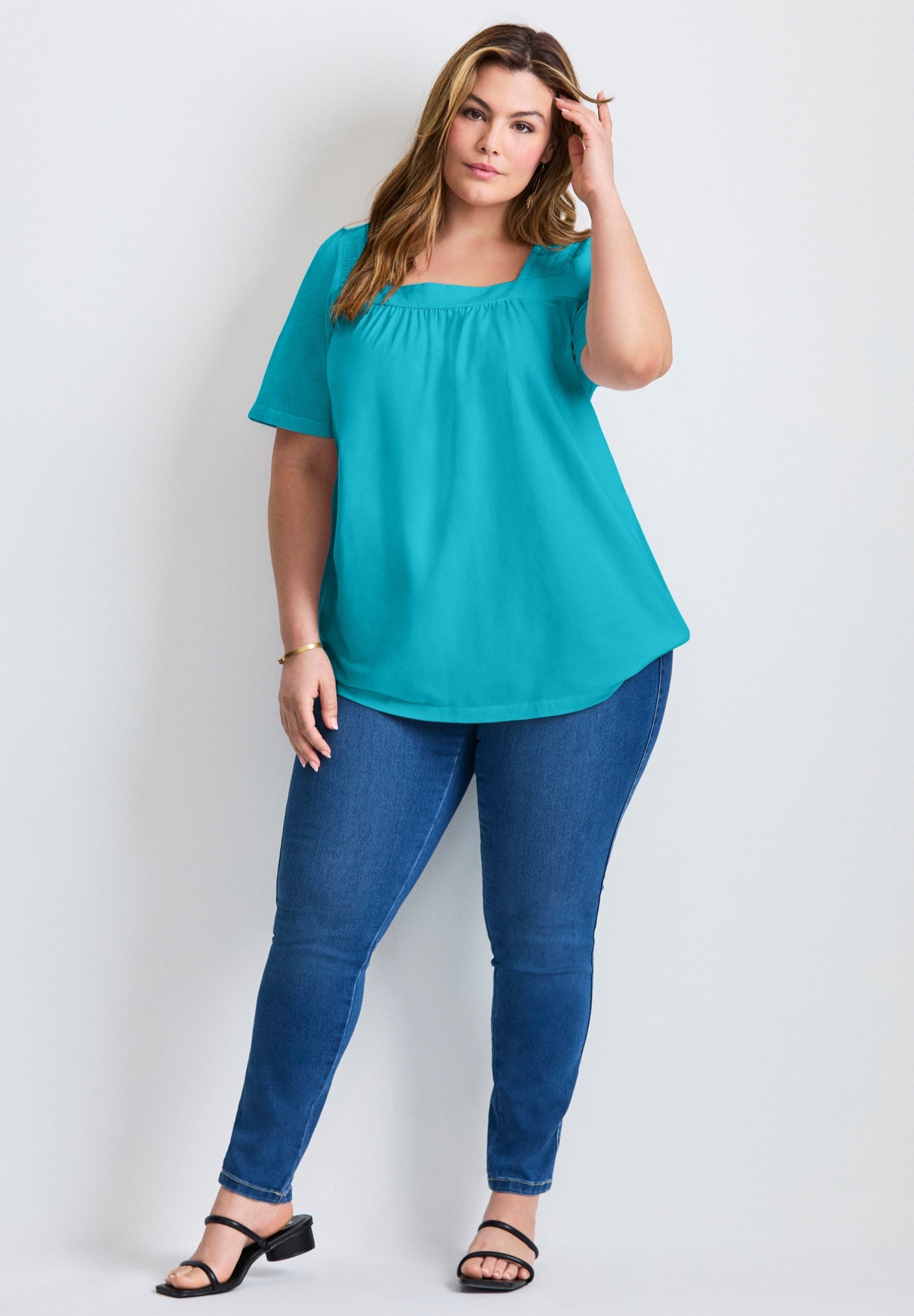 Smocked Squareneck Top image number 0