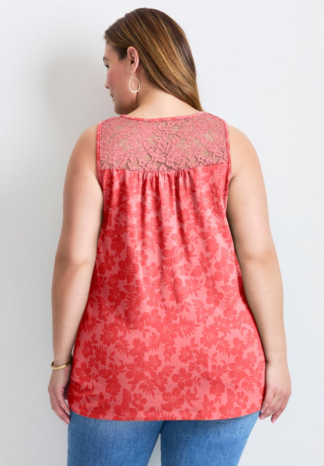 Lace Yoke Detail Tank image number 1
