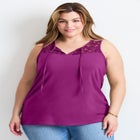 Lace Yoke Detail Tank image number null