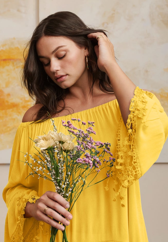 Crochet Fringe Trim Tunic image number 1