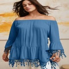  Crochet Fringe Trim Tunic image number null