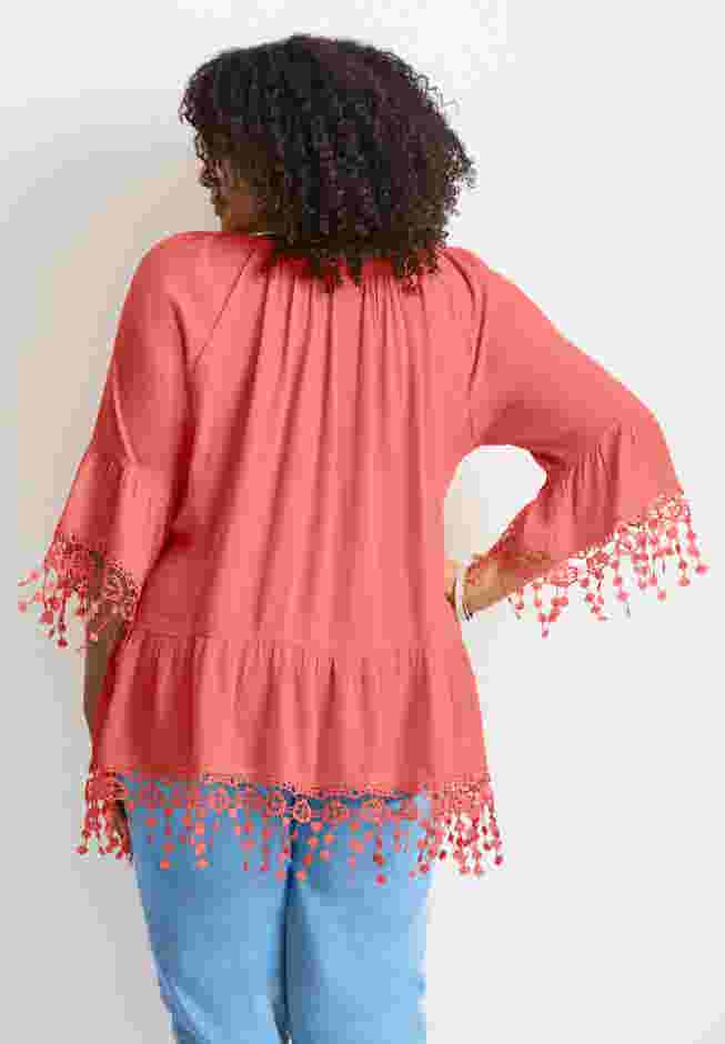  Crochet Fringe Trim Tunic image number 2