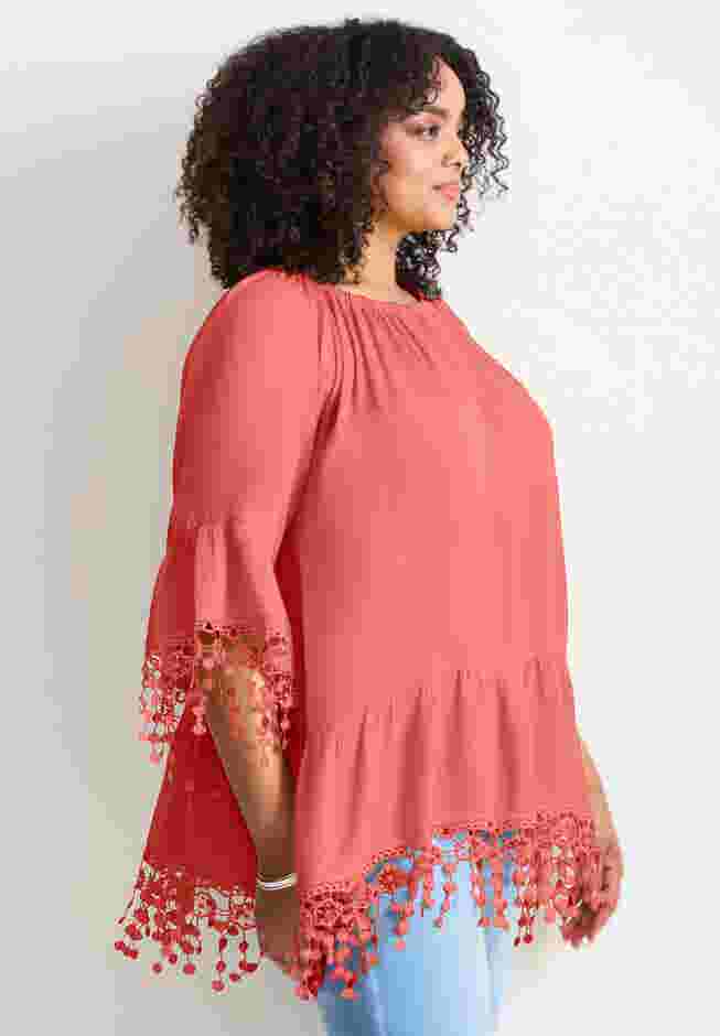  Crochet Fringe Trim Tunic image number 3
