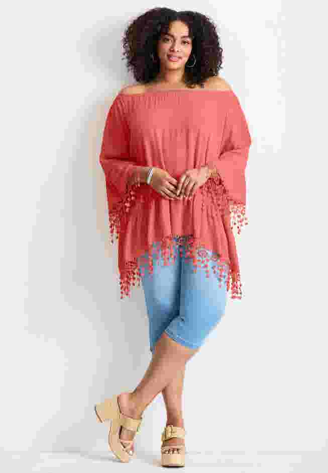  Crochet Fringe Trim Tunic image number 5