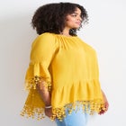  Crochet Fringe Trim Tunic image number null