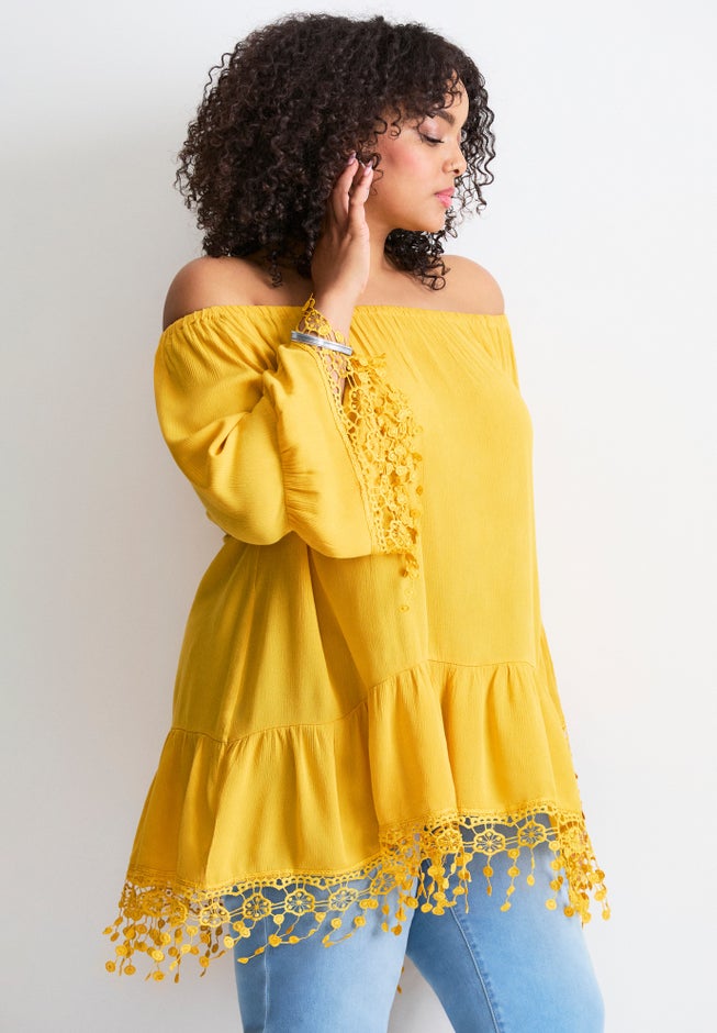 Crochet Fringe Trim Tunic image number 4