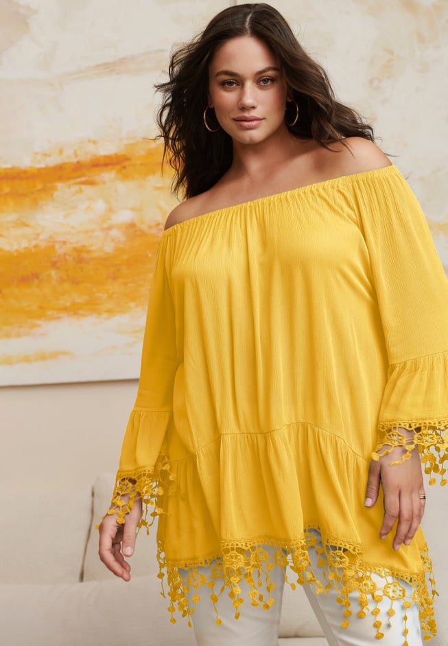  Crochet Fringe Trim Tunic image number 2