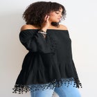  Crochet Fringe Trim Tunic image number null