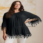  Crochet Fringe Trim Tunic image number null