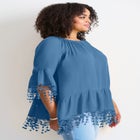  Crochet Fringe Trim Tunic image number null
