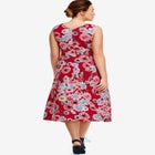 Stretch Knit Scoop Neck Sleeveless Fit And Flare Dress image number null