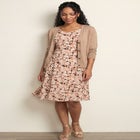 Stretch Jersey Knit Sleeveless Scoop Neck Fit and Flare Dress image number 1