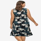 Stretch Knit Scoop Neck Sleeveless Fit And Flare Dress image number null