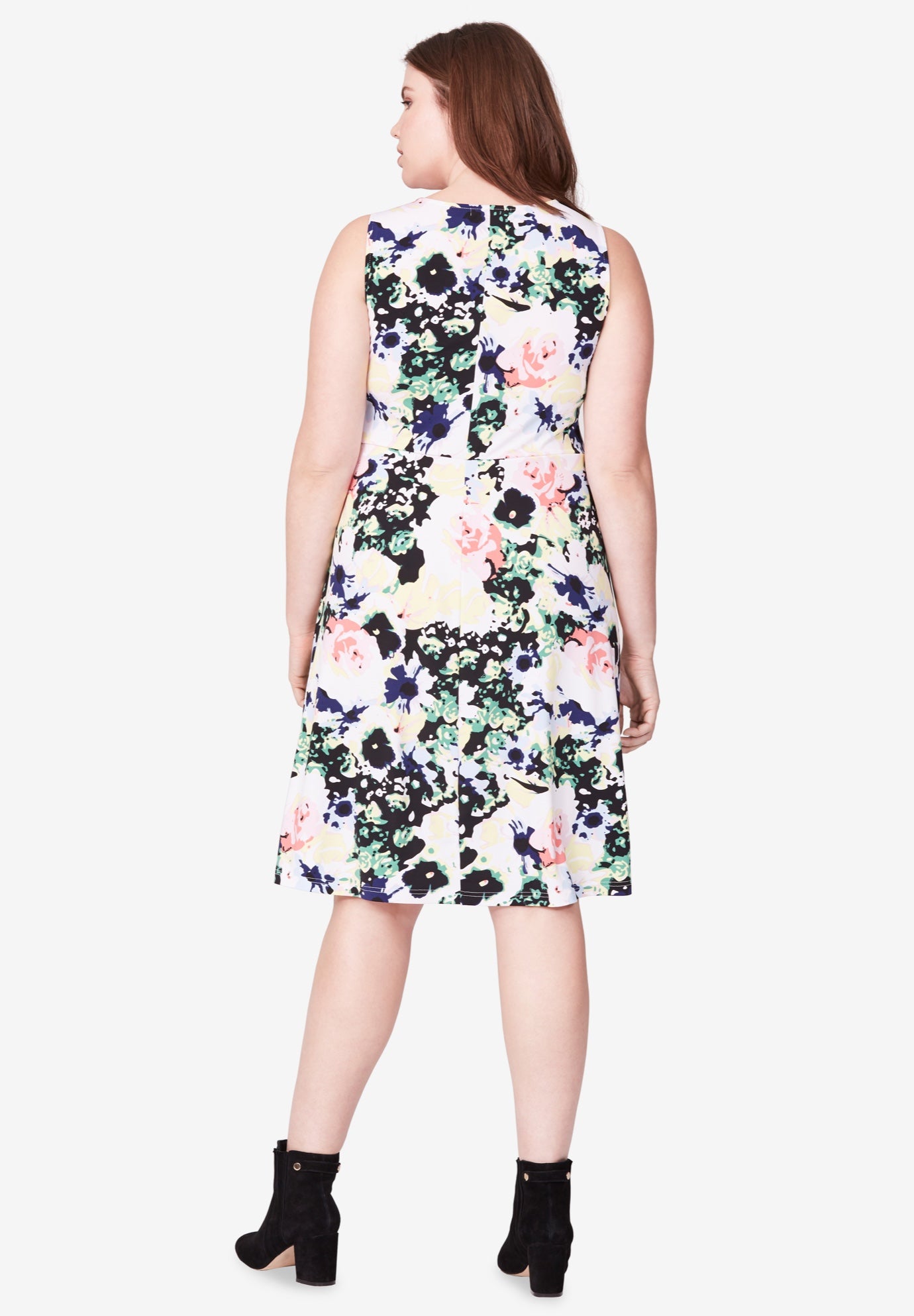 Sleeveless Knit Fit and Flare Knit Dress image number 1