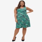 Stretch Knit Scoop Neck Sleeveless Fit And Flare Dress image number null