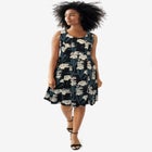 Stretch Knit Scoop Neck Sleeveless Fit And Flare Dress image number null