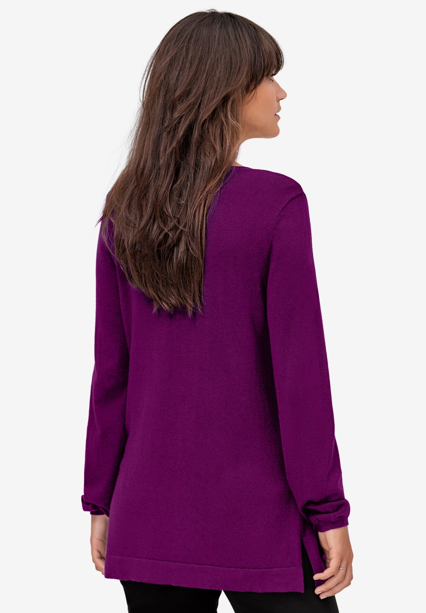 V-Neck Sweater Tunic image number 1