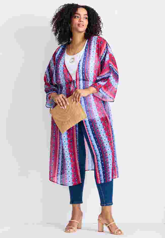 Tie-Front Duster Kimono image number 5