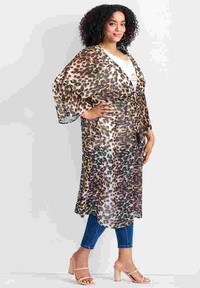 Tie-Front Duster Kimono image number 1