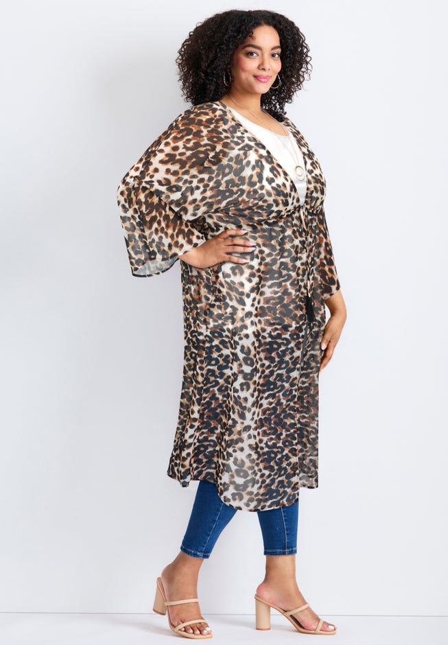 Tie-Front Duster Kimono image number 1