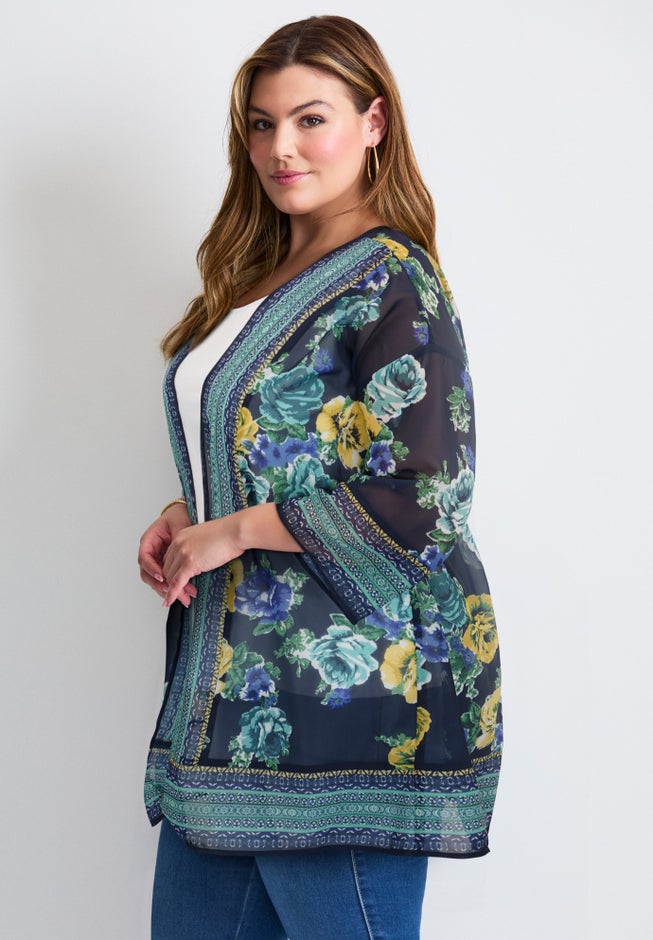 Bell Sleeve Kimono image number 1