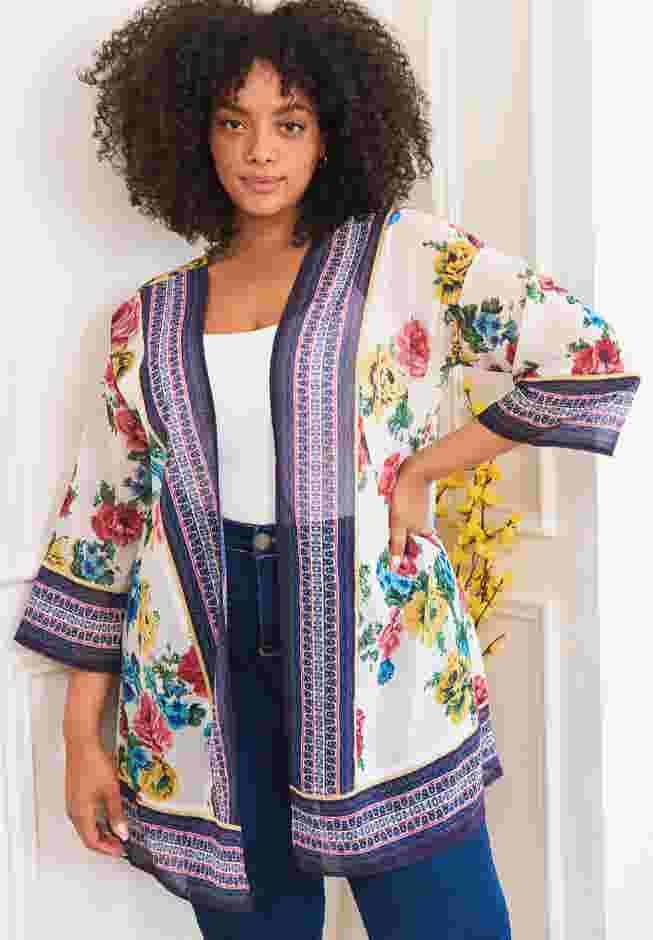 Bell Sleeve Kimono image number 2