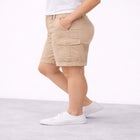 Stretch Mid-rise Cargo Convertible Bermumda Shorts image number null