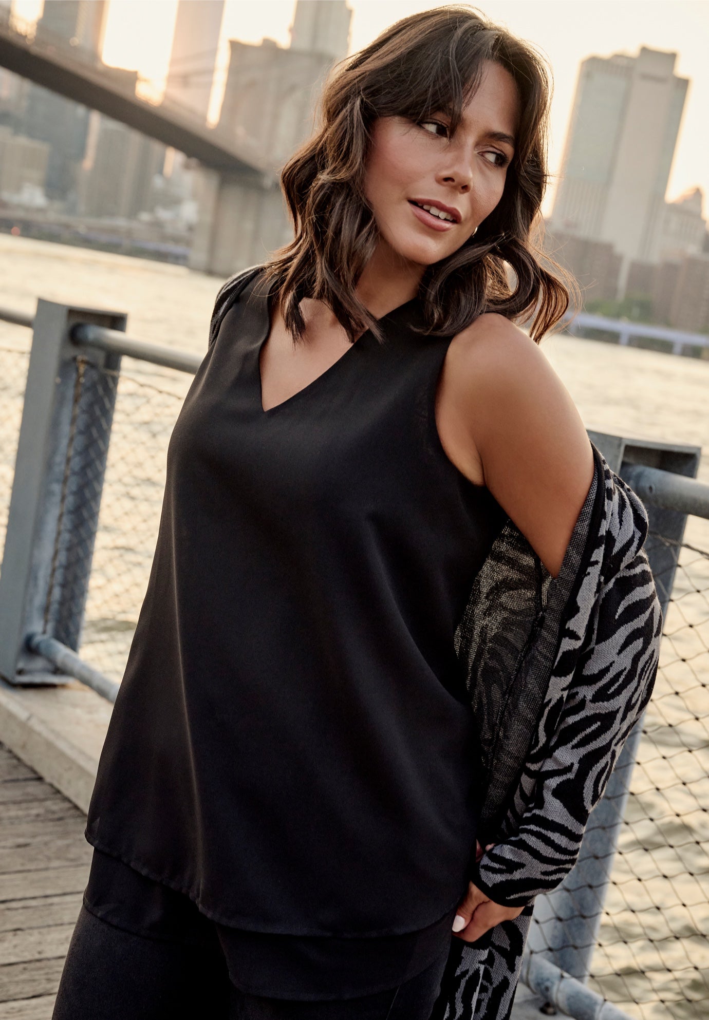 Sleeveless Double Layer Swing Tank image number 1