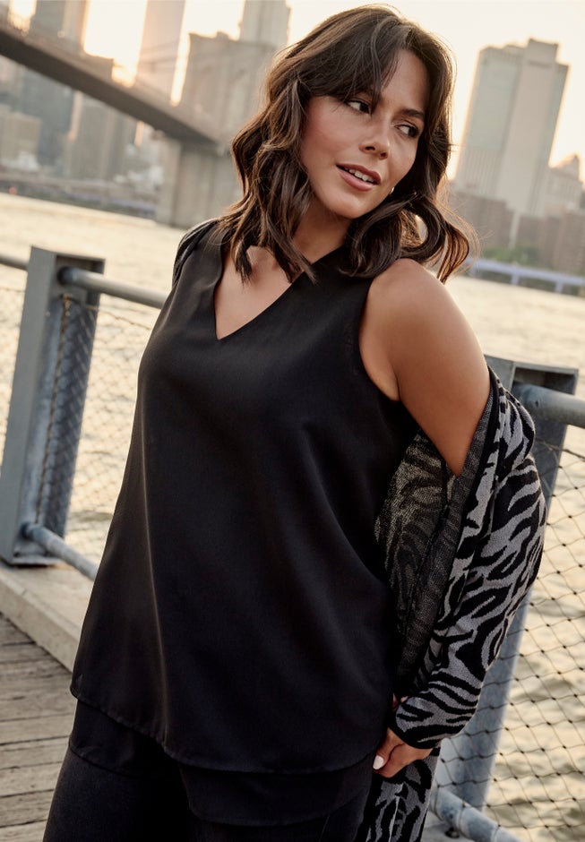 Sleeveless Double Layer Swing Tank image number 1