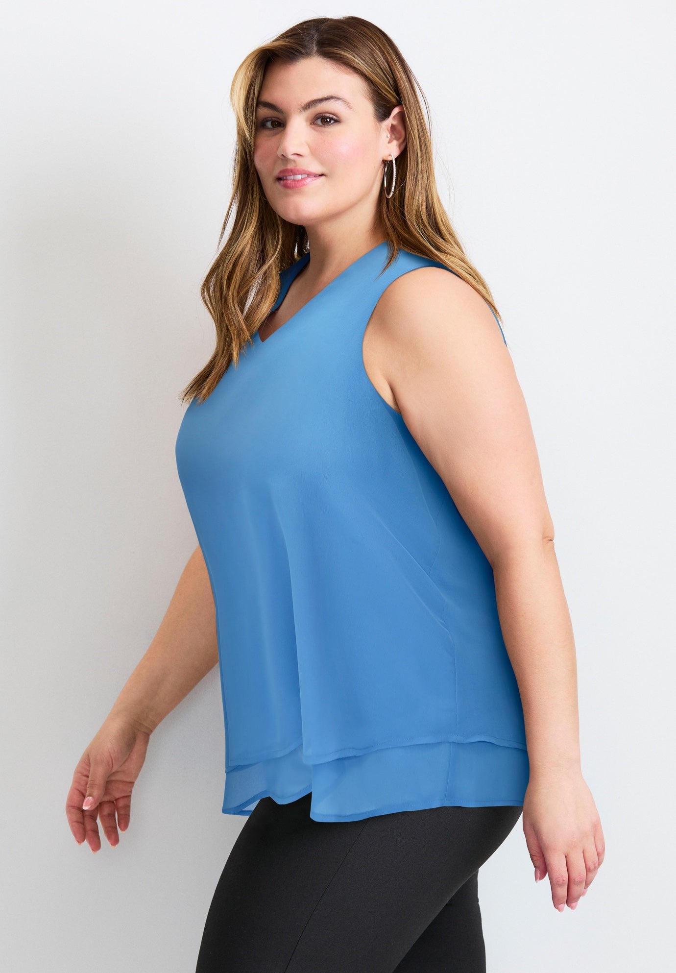 Sleeveless Double Layer Swing Tank image number 3