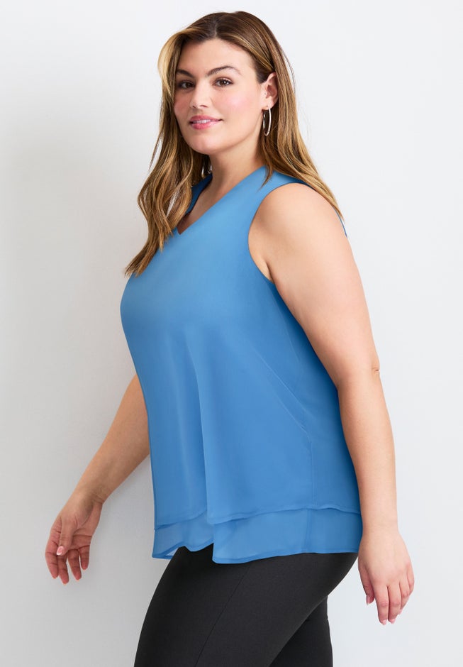 Sleeveless Double Layer Swing Tank image number 3