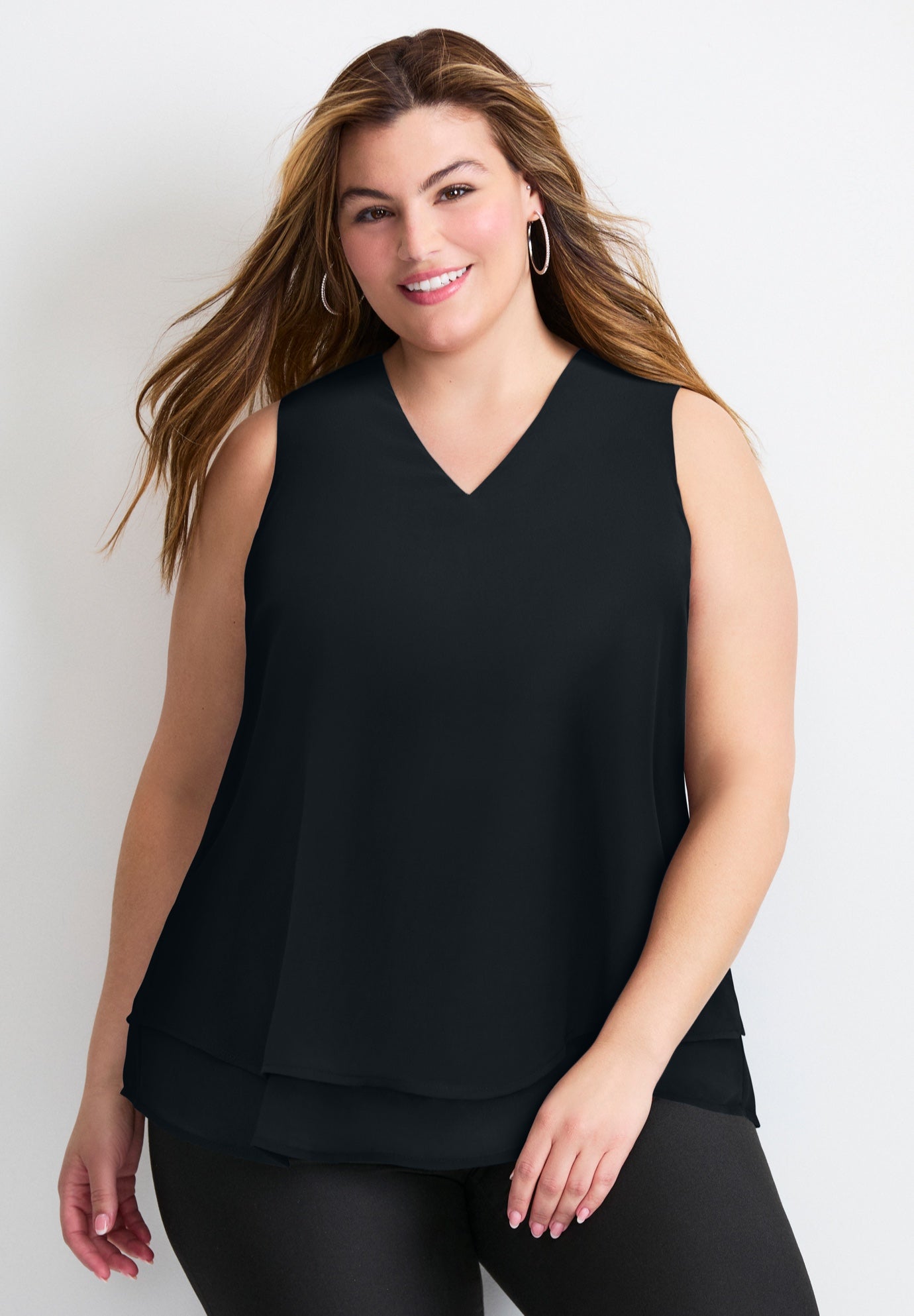 Sleeveless Double Layer Swing Tank image number 1