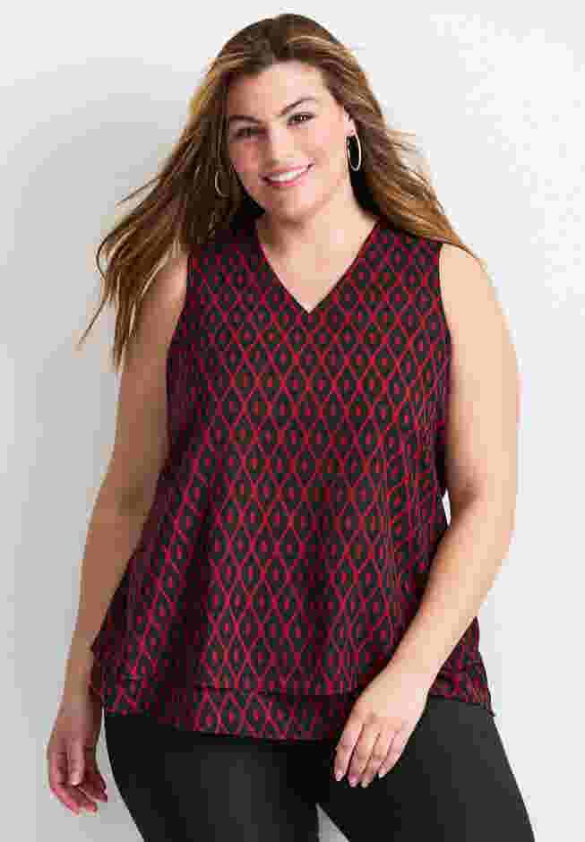 Sleeveless Double Layer Swing Tank image number 0
