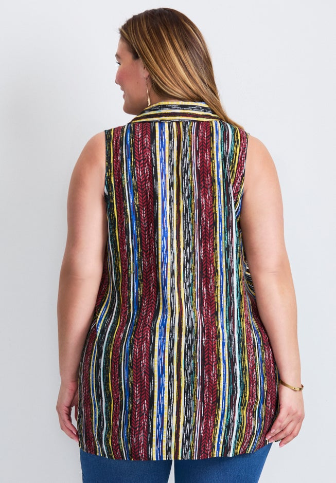 Zip Neck Hi-Low Shirt image number 3