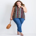 Zip Neck Hi-Low Shirt image number null