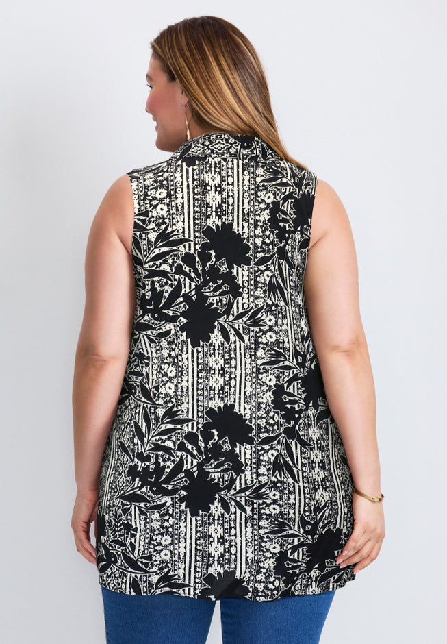 Zip Neck Hi-Low Shirt image number 2