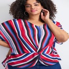 Knot Front Dolman Sleeve Blouse image number null