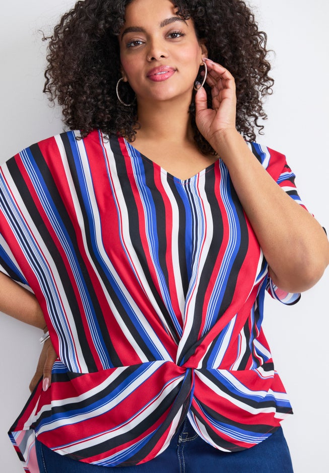 Knot Front Dolman Sleeve Blouse image number 2