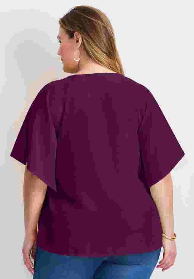 Flutter Sleeve Keyhole Blouse image number 2