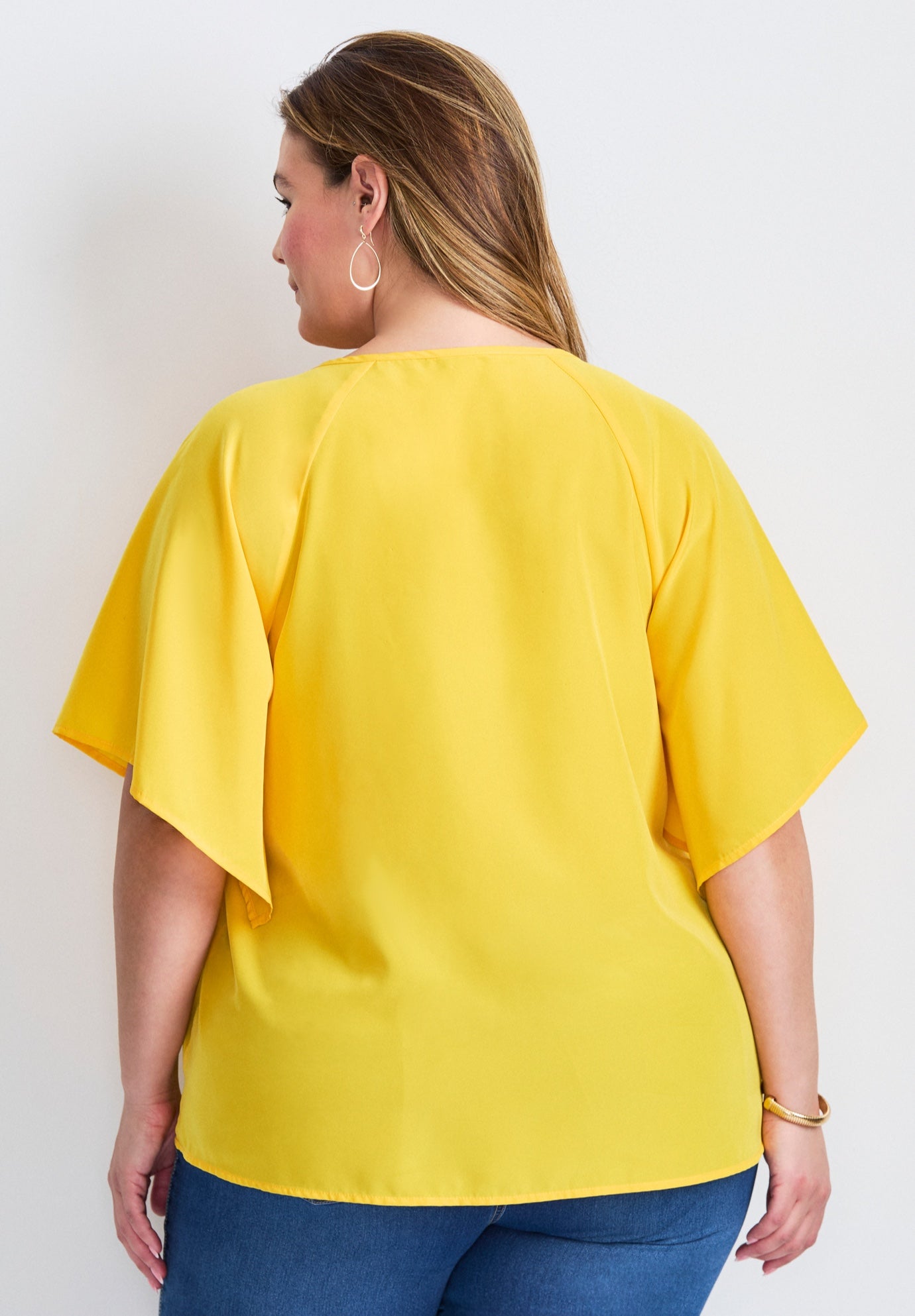 Flutter Sleeve Keyhole Blouse image number 3