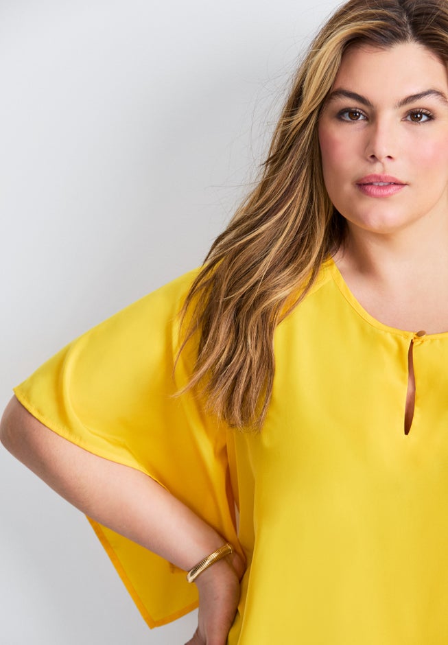 Flutter Sleeve Keyhole Blouse image number 5