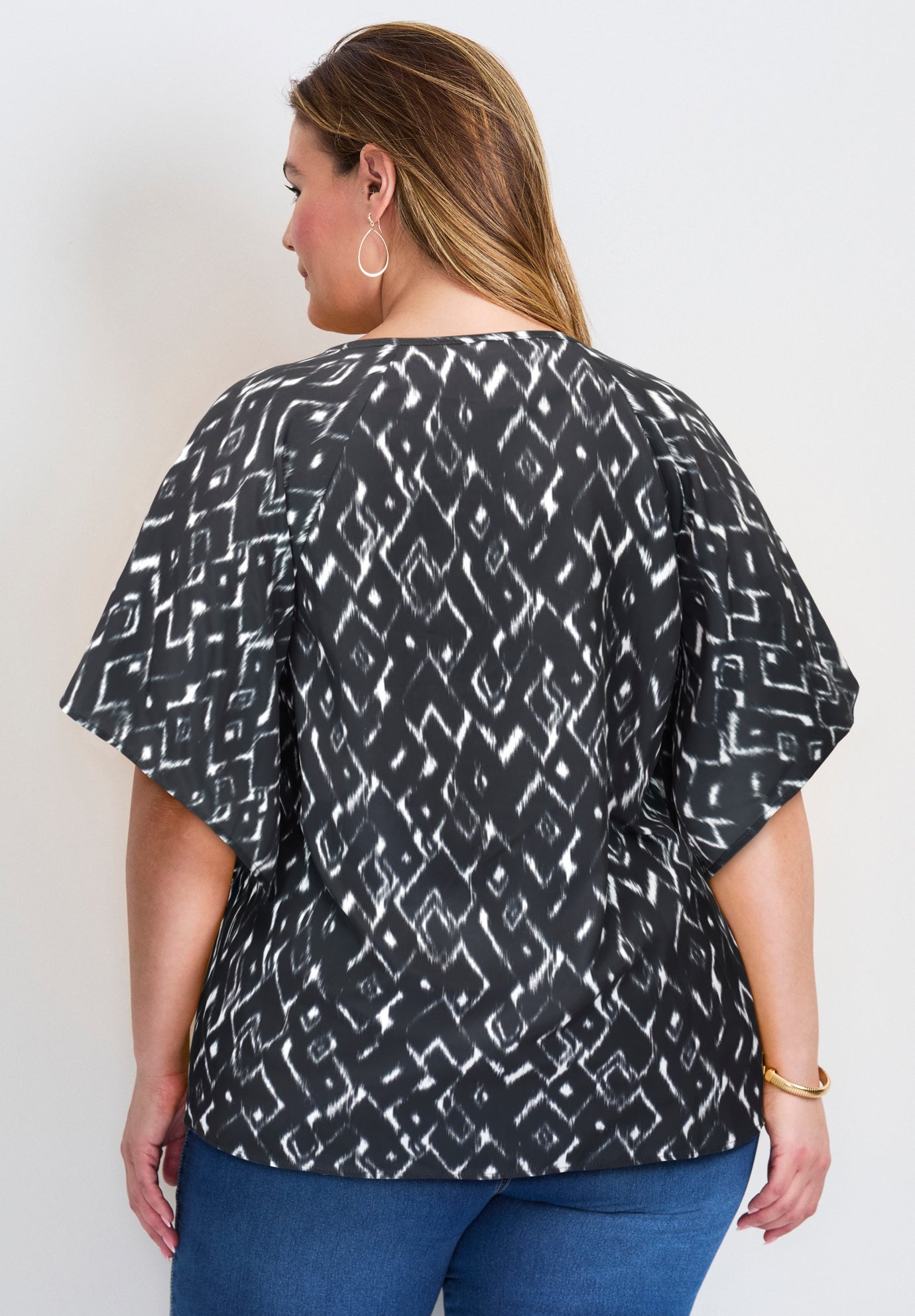 Flutter Sleeve Keyhole Blouse image number 2