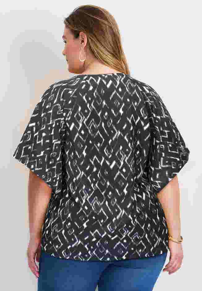 Flutter Sleeve Keyhole Blouse image number 2