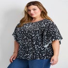 Flutter Sleeve Keyhole Blouse image number null