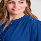 Studded Blouson Sleeve Blouse image number null